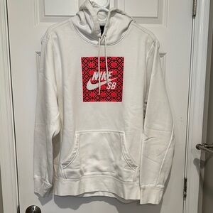 Nike SB White Hoodie with Red Pattern